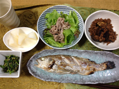 16.　イシモチの塩焼き